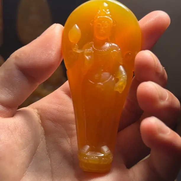 纯天然缅黄观音菩萨