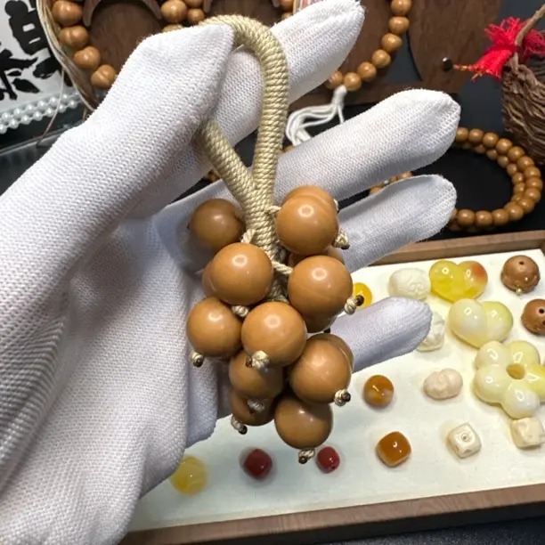 【拂镜精品】全品无暇原生态猴头光面圆珠葡萄串手捻文玩可盘玩解