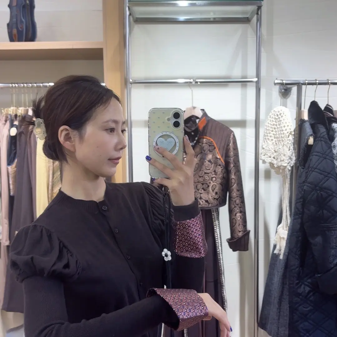 S083羊绒马蹄袖针织开衫