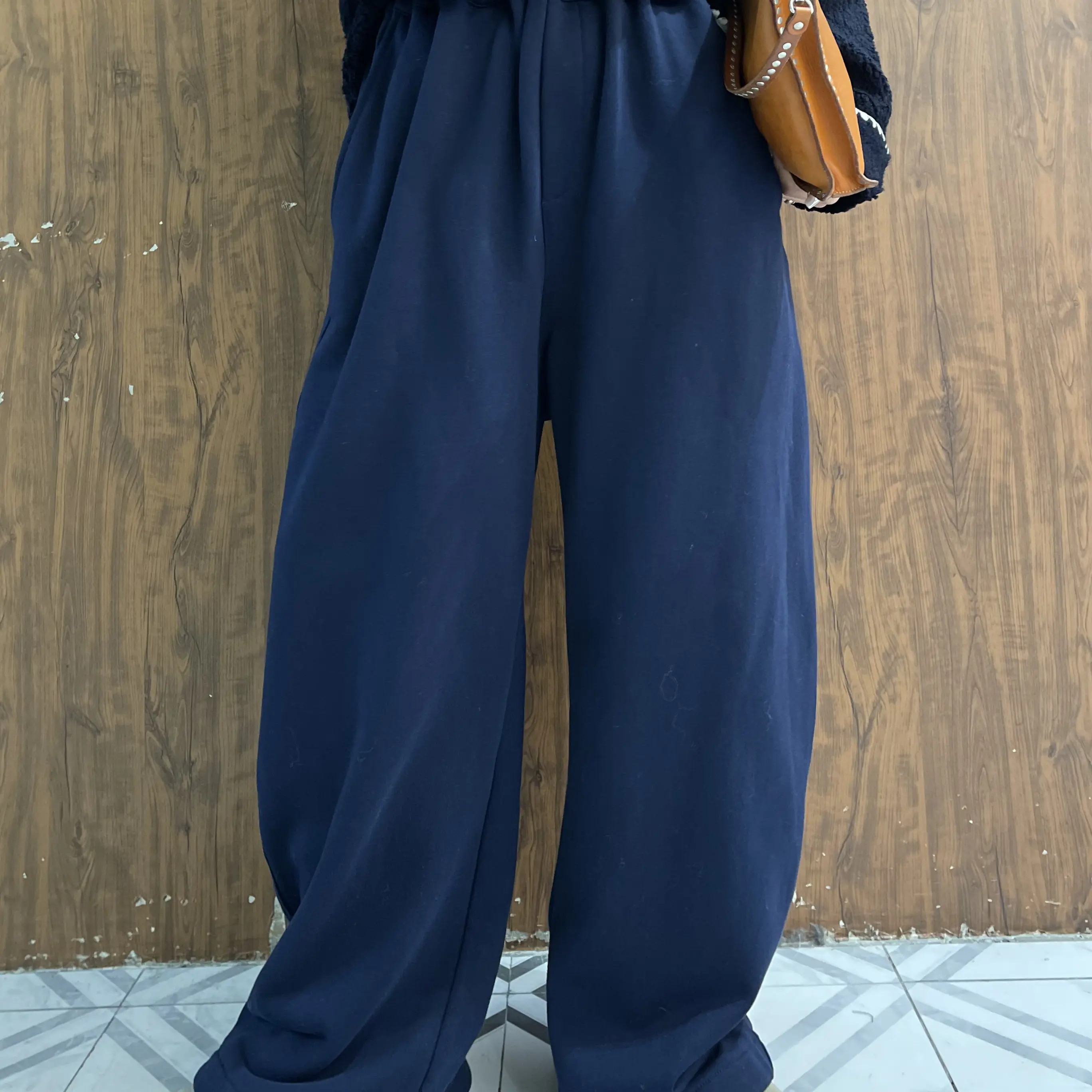 重磅加厚毛圈卫裤女直筒可束脚休闲裤
