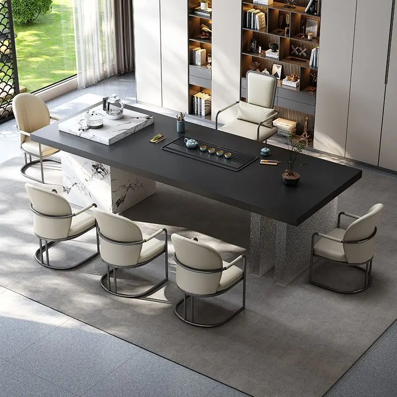 实木茶桌椅组合现代简约一体办公室泡茶桌烧水壶轻奢家用阳台茶台