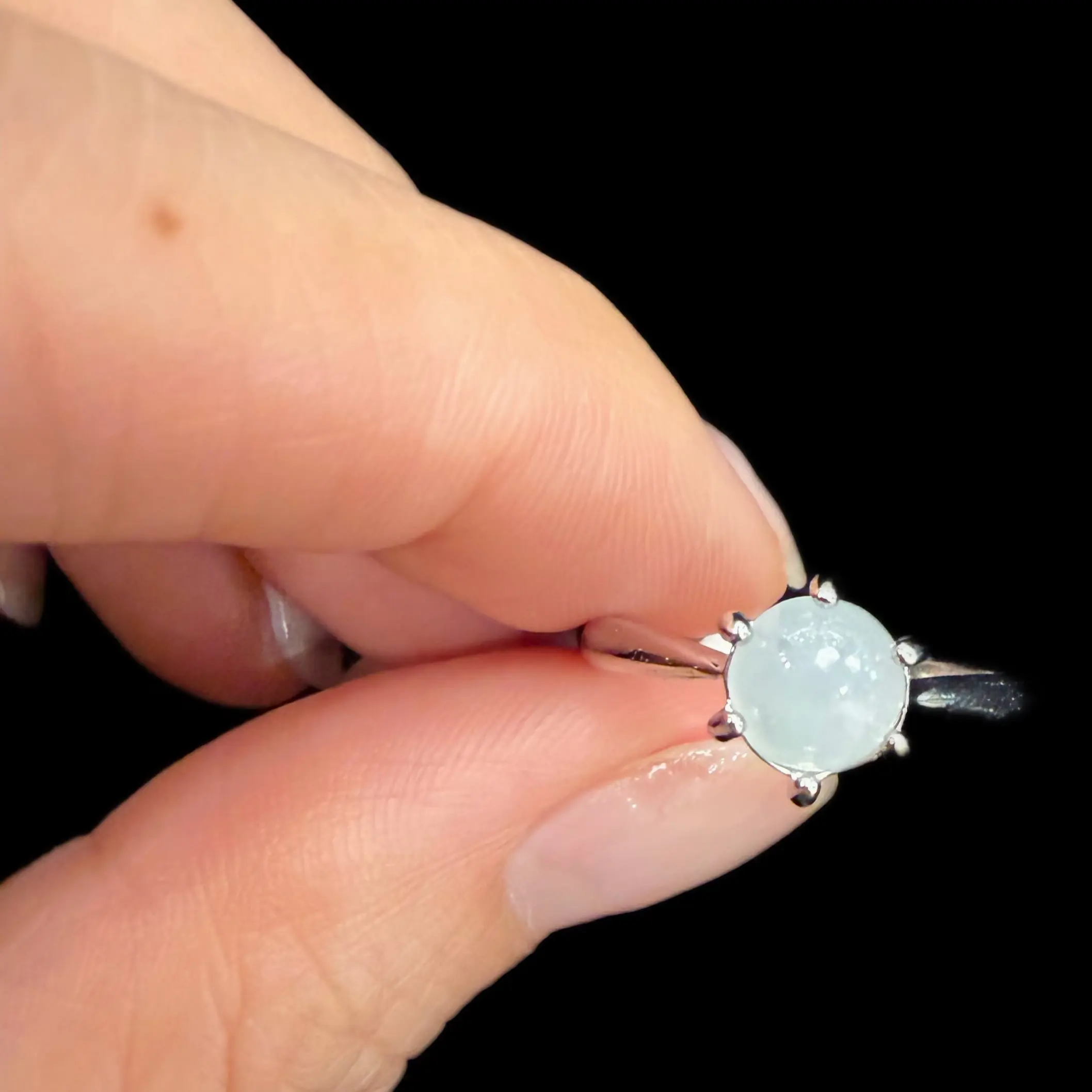 天然翡翠A货可调节戒指3-046