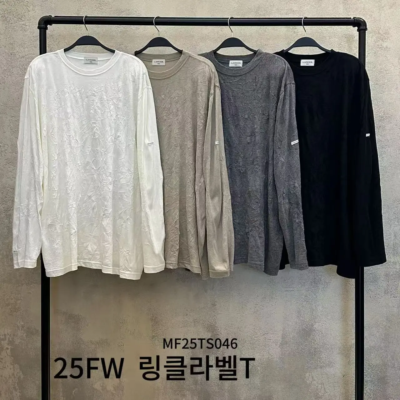 （DDYY 韩国女装）大灯新款圆领长袖褶皱T （谨慎下单 拒收退换）
