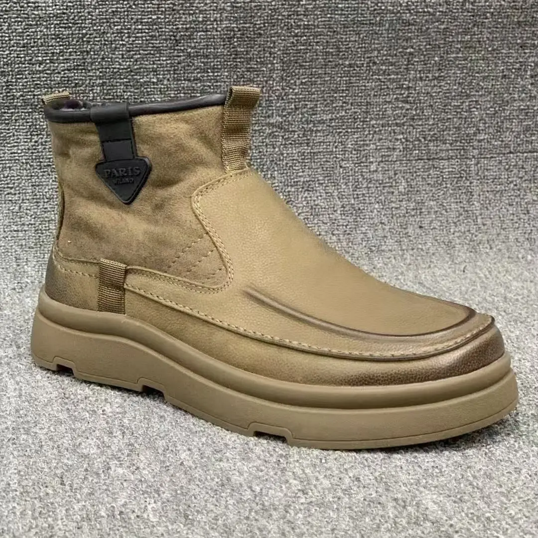 冬季雪地靴皮毛一体短靴新款时尚男鞋
