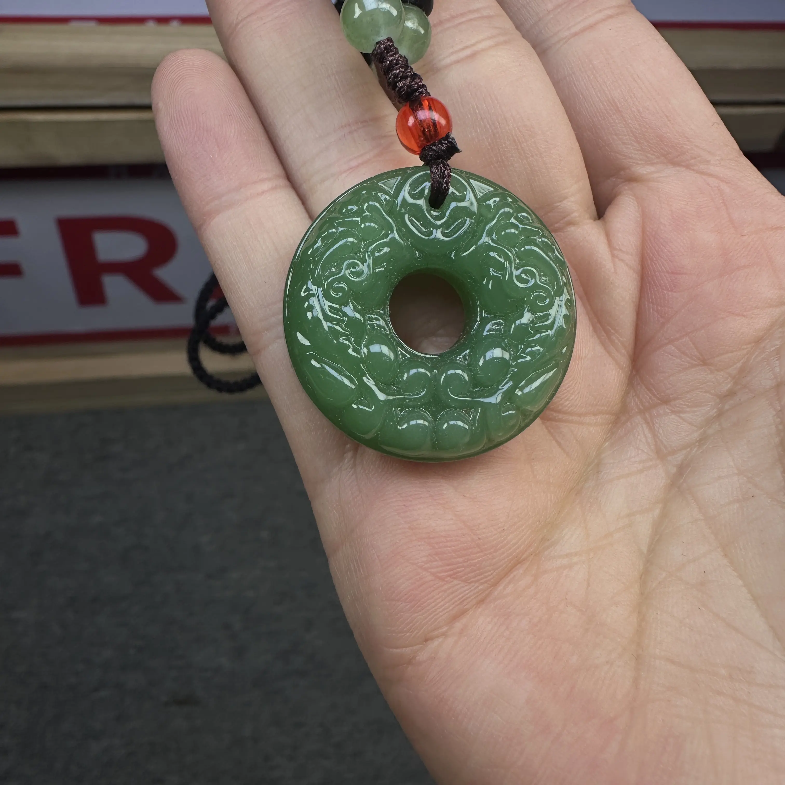 A885精品天然玉石平安扣吊坠（无礼盒）