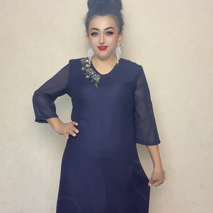 秋季中腰高腰不褪色休闲风中老年女装连衣裙