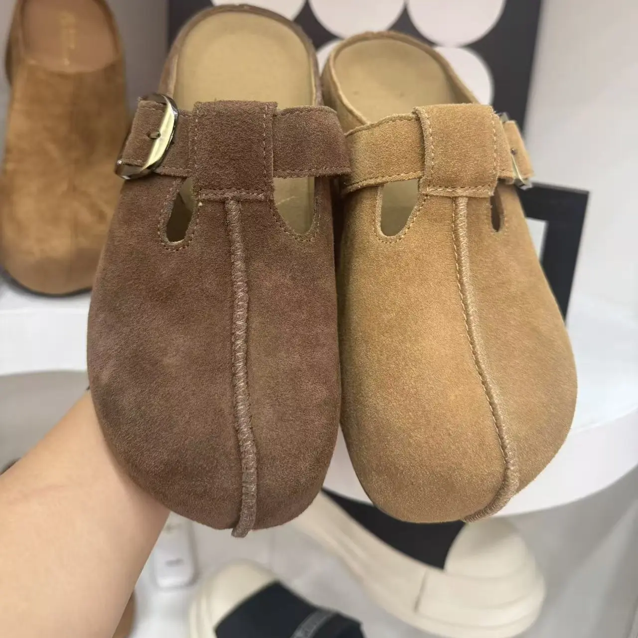 休闲风浅口搭扣纯色包头拖个性风百搭风包头款