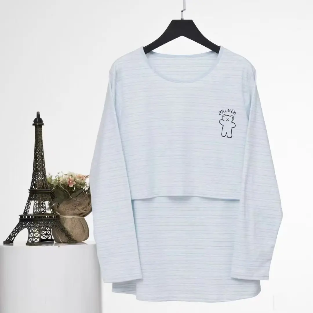 孕妇纯棉哺乳上衣秋冬季产后喂奶月子服大码加绒加厚保暖内衣孕期