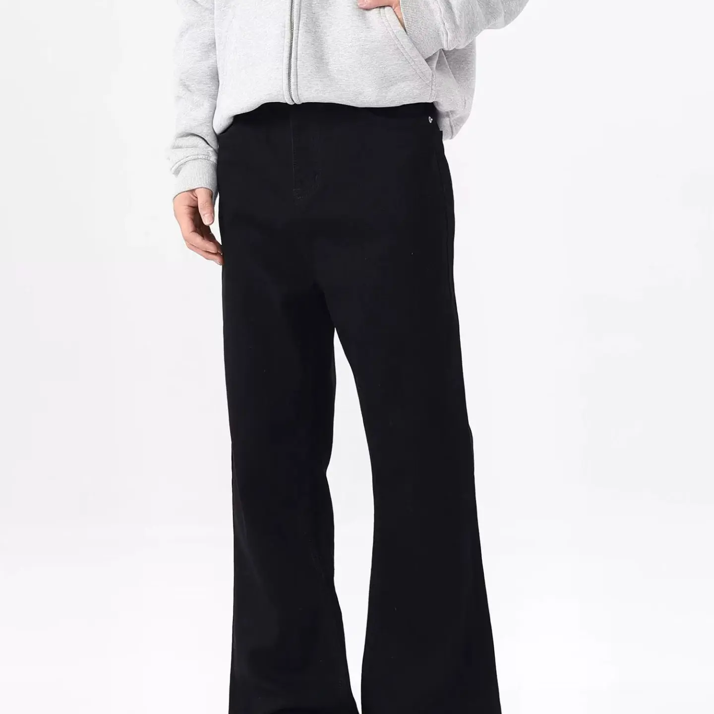 男士新款秋冬黑色微喇牛仔裤时尚百搭