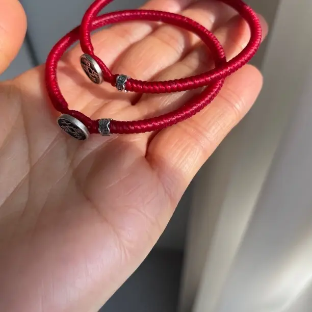 布艺手链 布艺 祝福㊗️红绳高光蜡线金刚结男女情侣款