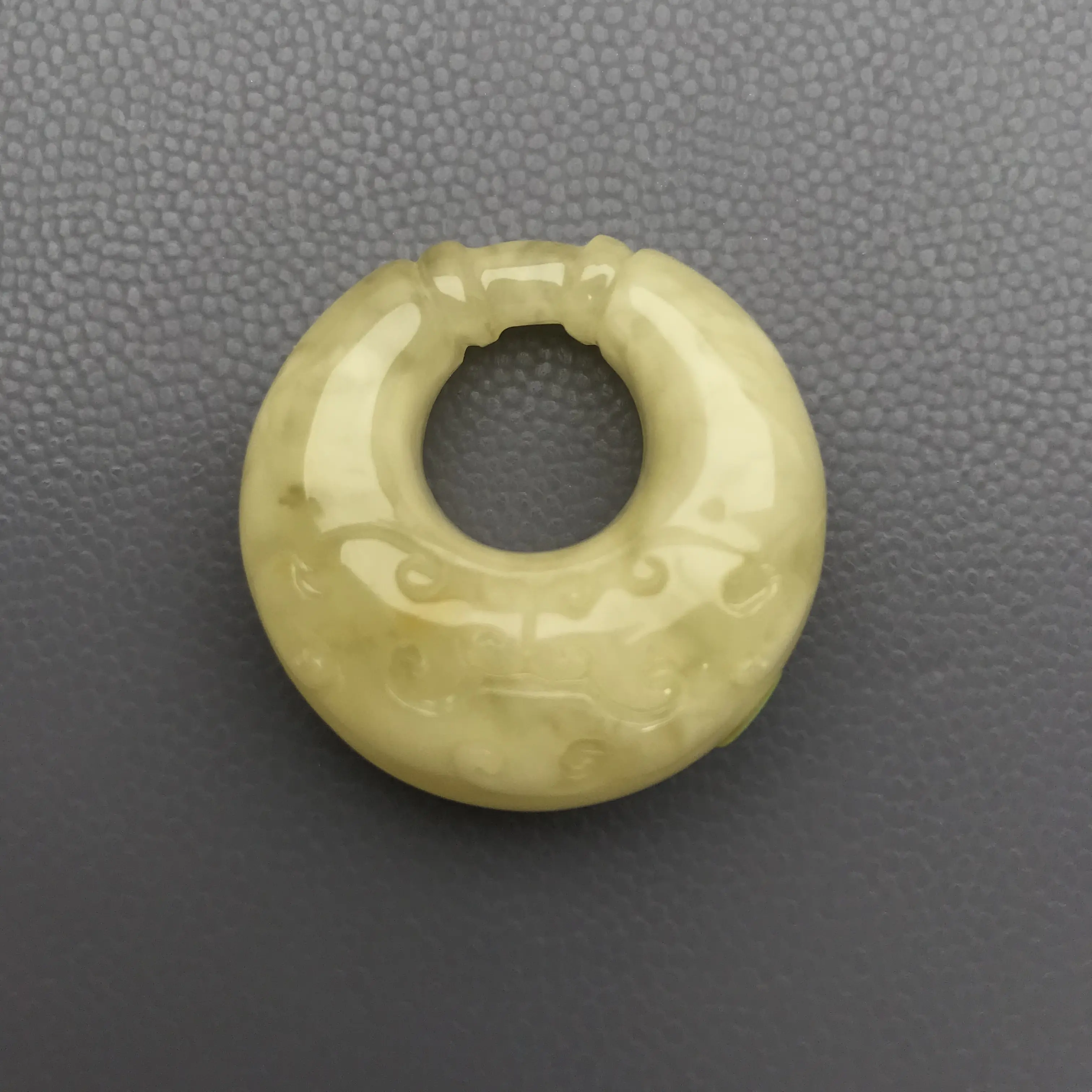 天然原矿蜜蜡平安扣双龙护主吊坠中间可放珠