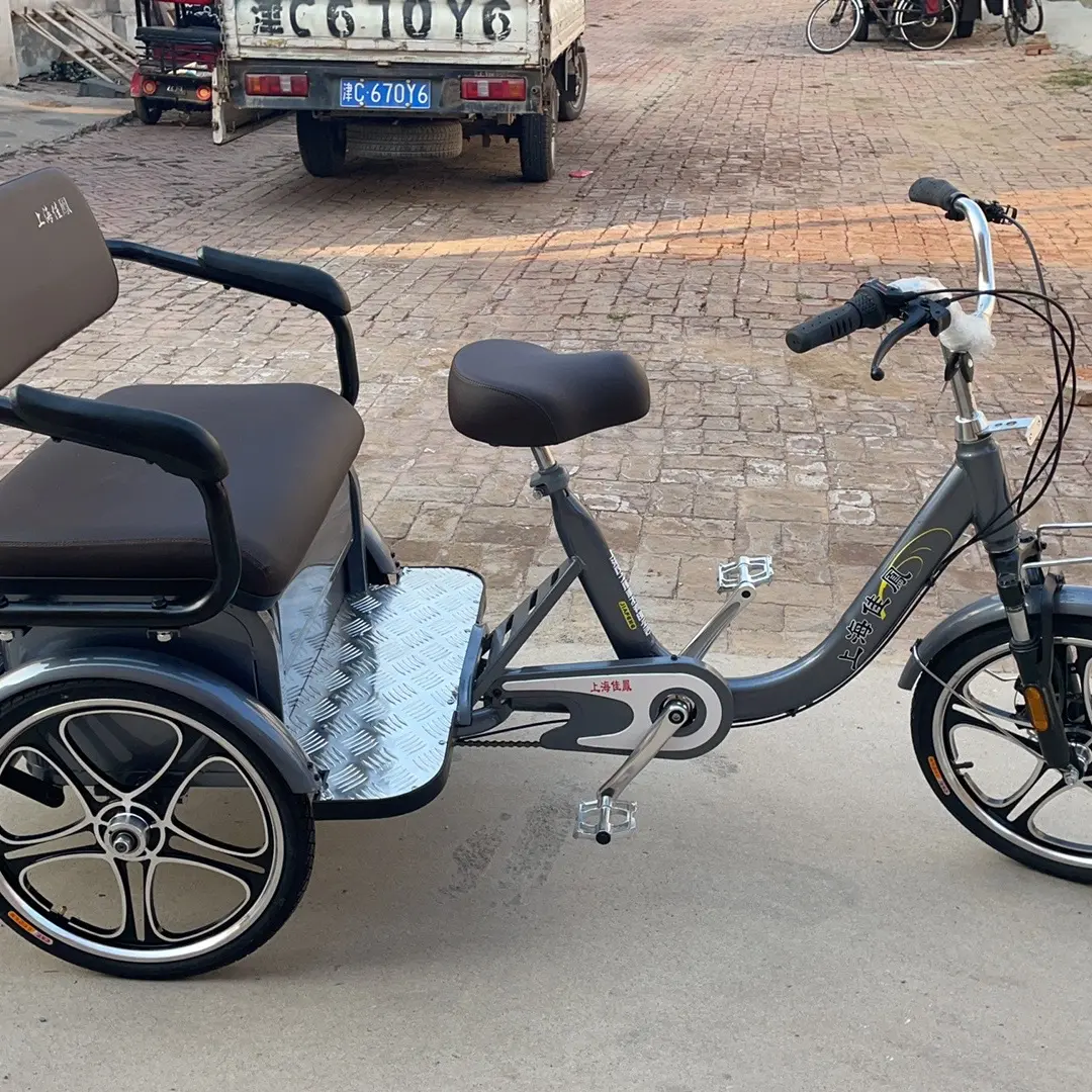 接娃神器新款超轻双人20型双驱动变速脚踏三轮车脚蹬