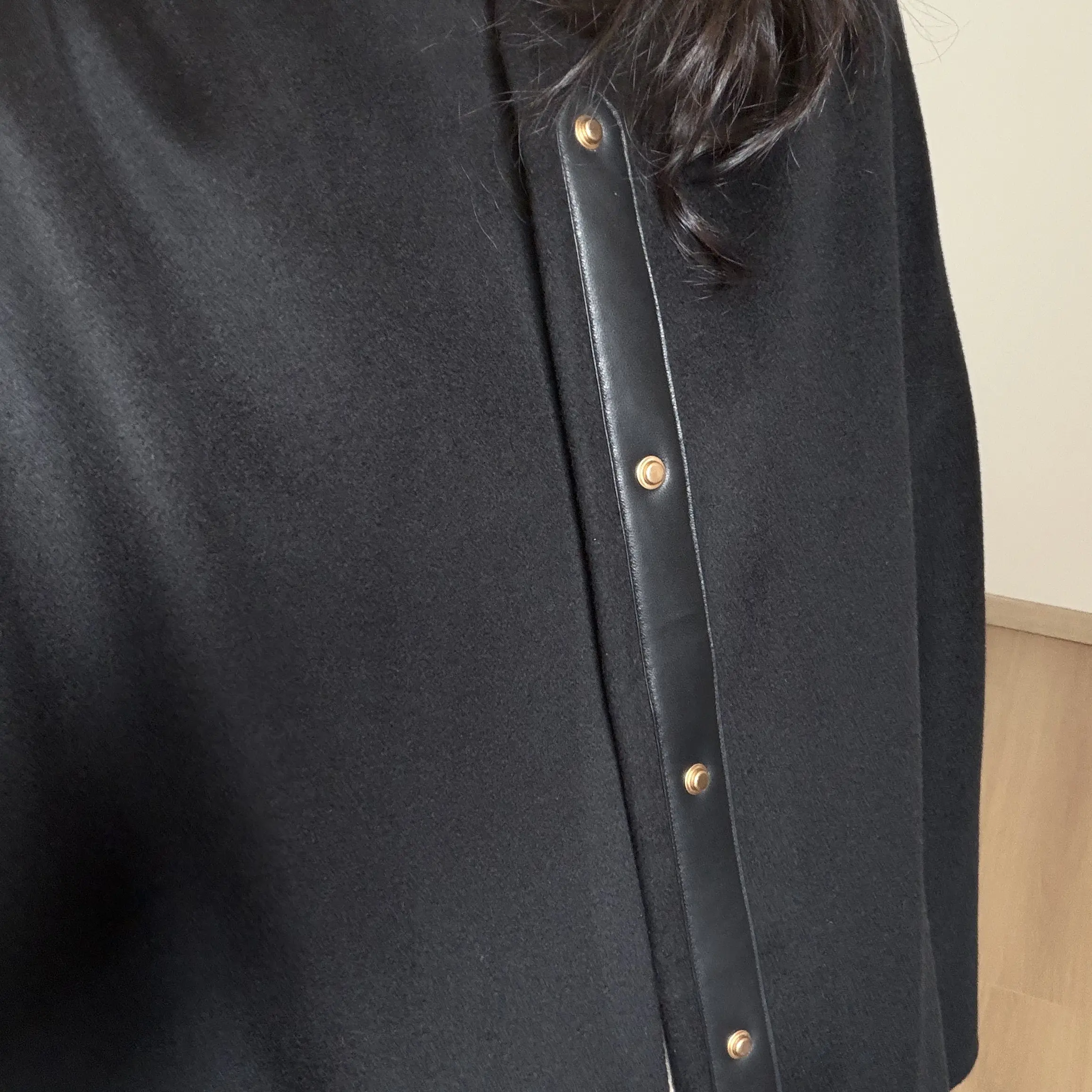 山羊绒蚕丝混纺立领双面毛呢大衣秋冬宽松百搭外套