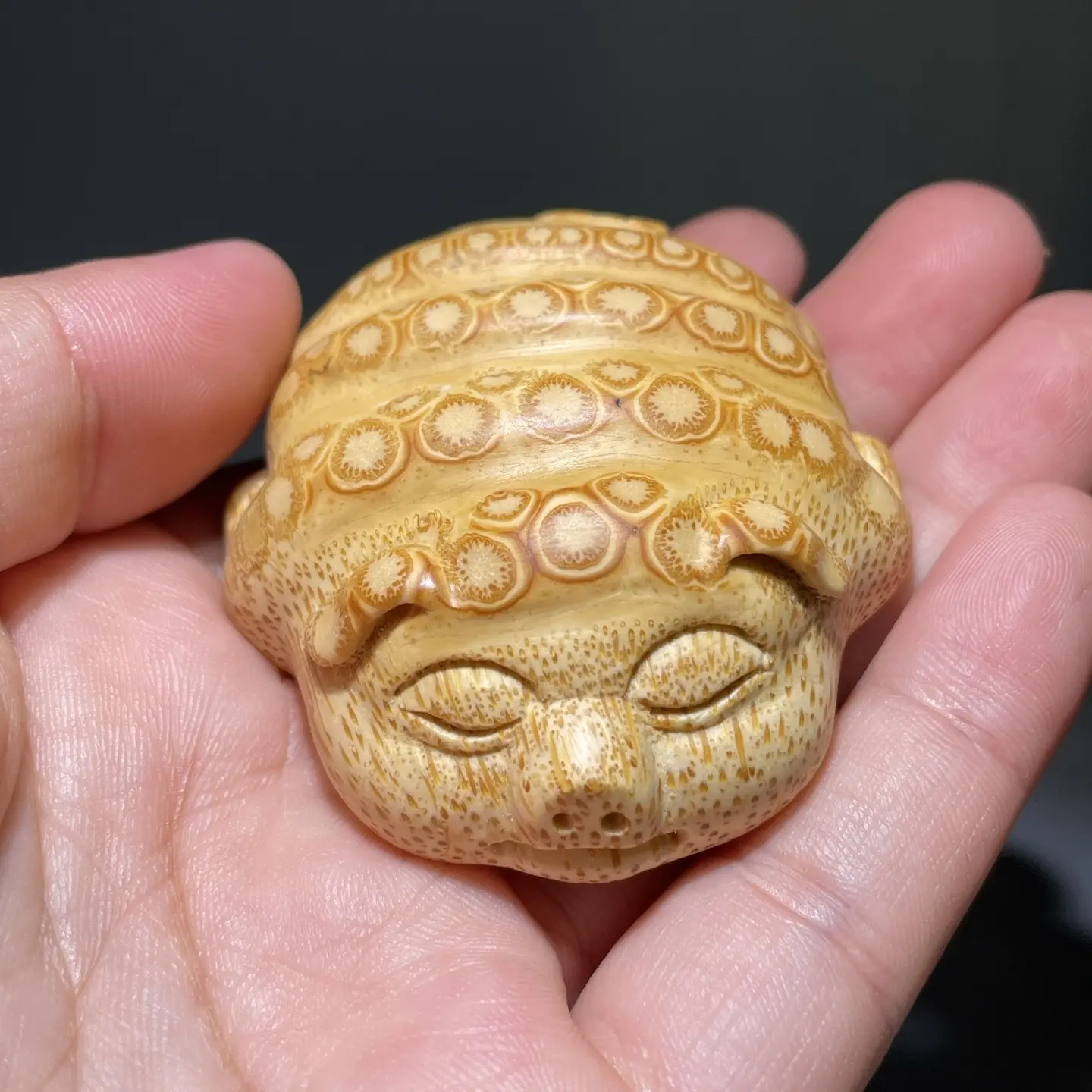 随机发一个纯手工雕刻小猪竹根雕手把件文玩