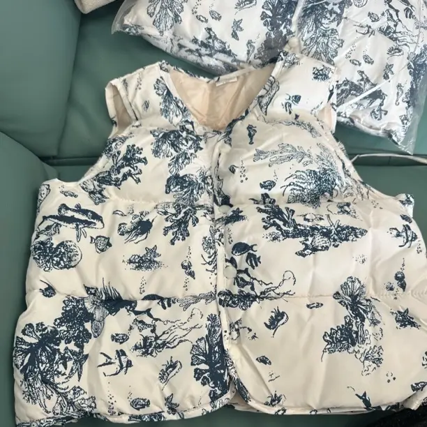 90-130棉马甲，秋冬印花男女同款