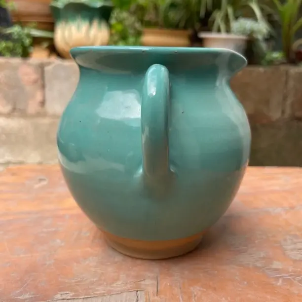 【宁州陶器】纯手工生活陶老绿釉香油罐（细微针眼等小瑕疵介意慎拍）