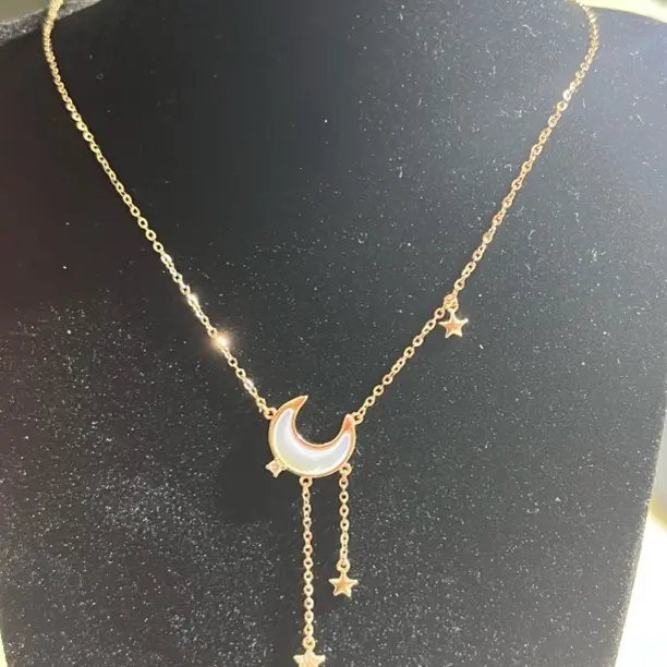 坠链均925银锆石 星月项链女轻奢小众简约时尚锁骨链精致元旦礼物