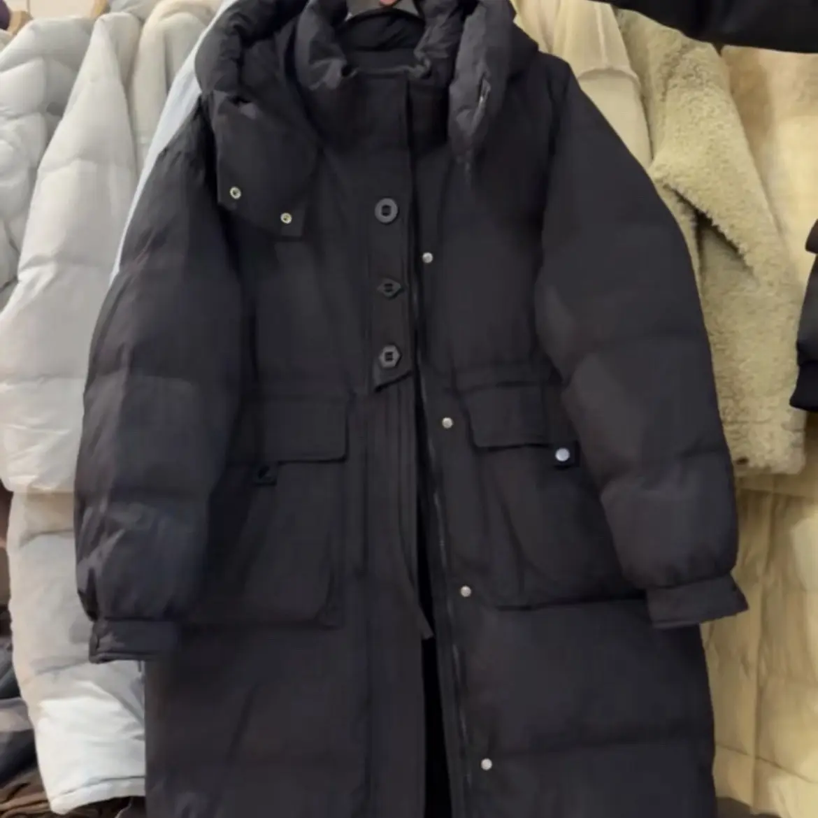 冬季韩版连帽显瘦加厚长款白鸭绒女士休闲百搭外套