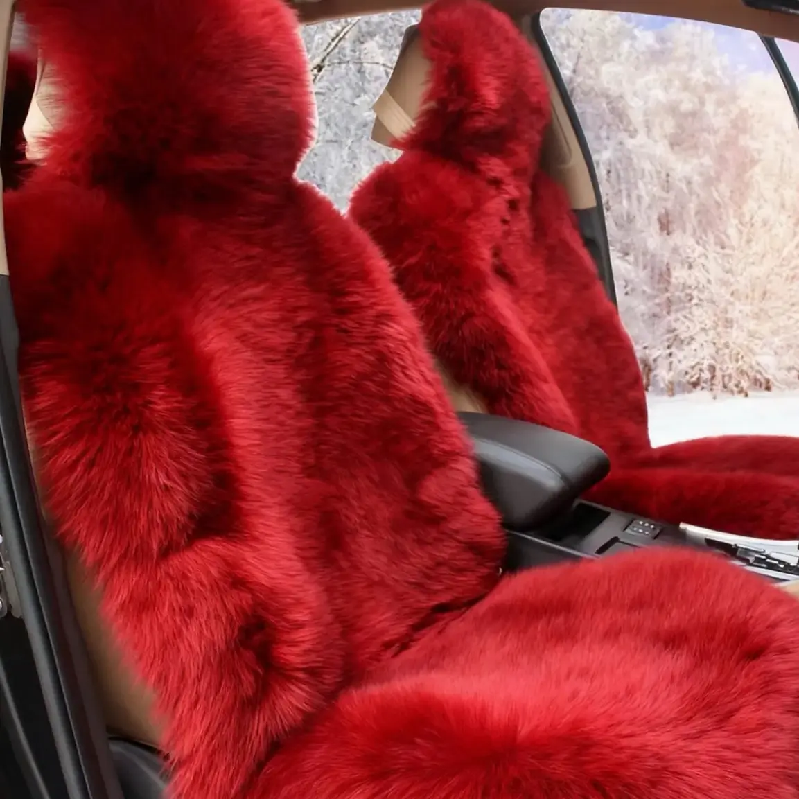 冬季汽车坐垫长毛保暖防寒通用防滑座垫全包