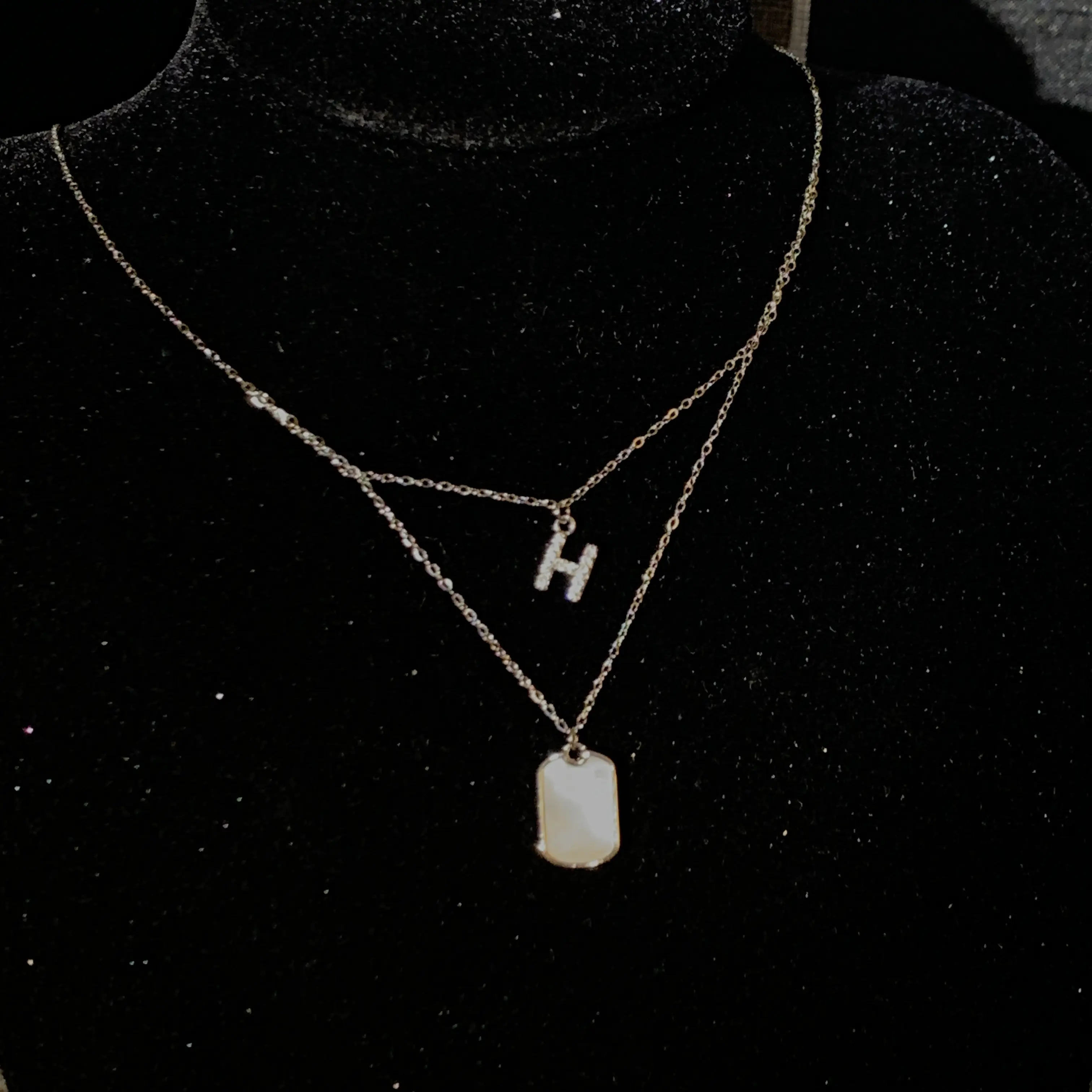 合金项链 高质量简约印记浮雕星座饰品款