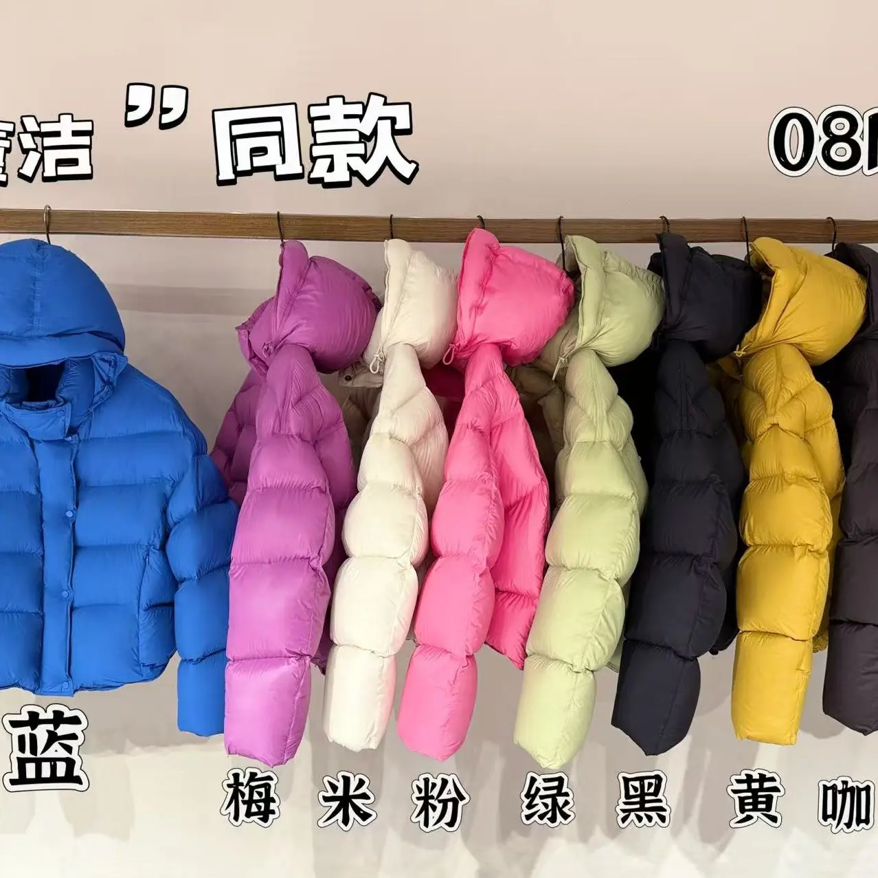 克莱因蓝泡芙立领短款羽绒