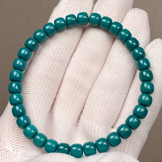 原矿高瓷老型绿松石手串单圈