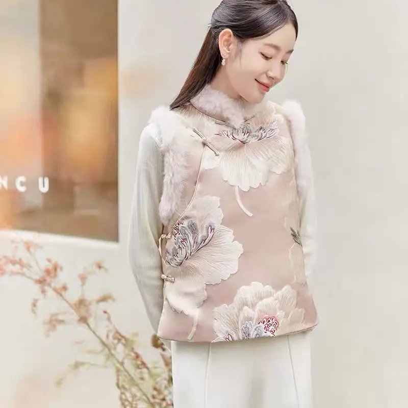 民族风宽松型修身型薄款春季马夹唐装冬款马甲中式