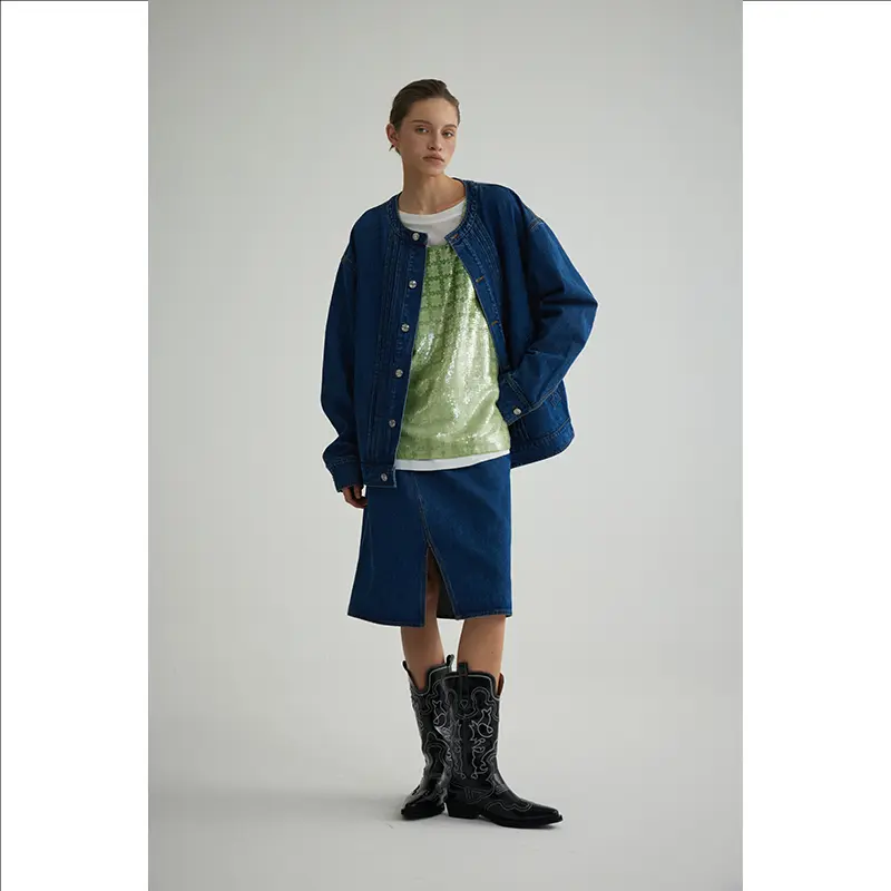 DJFL-25S1美式牛仔休闲复古宽松水洗牛仔外套DWWS1W415