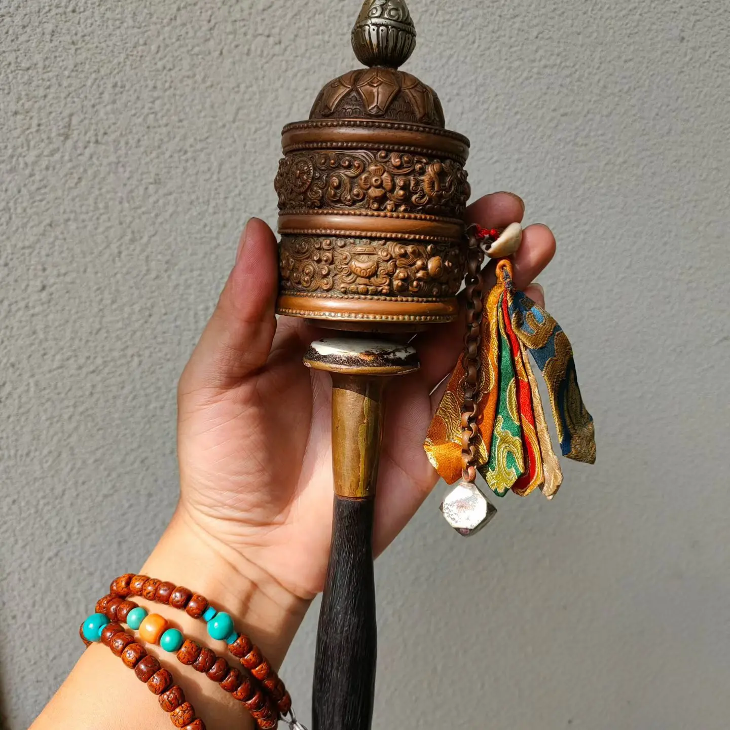 品相完美爆浆到位的西藏转经铜玄铁铜材质铜器