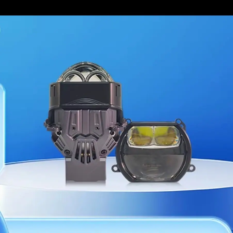 JW20方形双直射LED透镜丨全车型丨远近一体包安装车灯透镜大灯