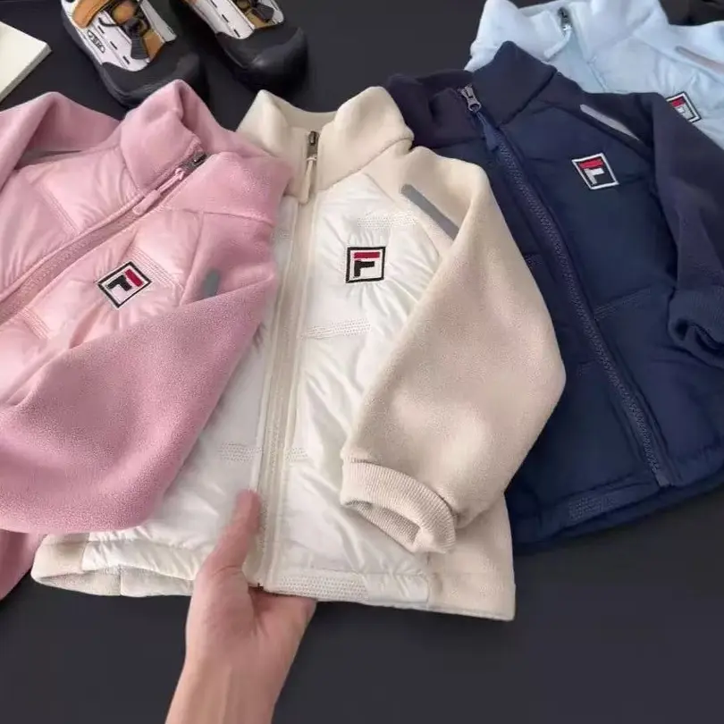 男女童棉袄摇粒绒拼接校服神器