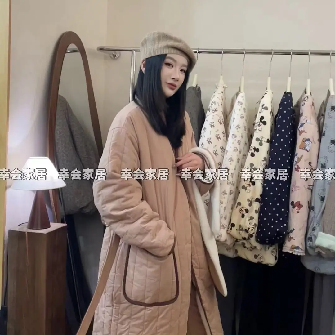 FT 2289020 带围脖长款蚕丝棉服套装