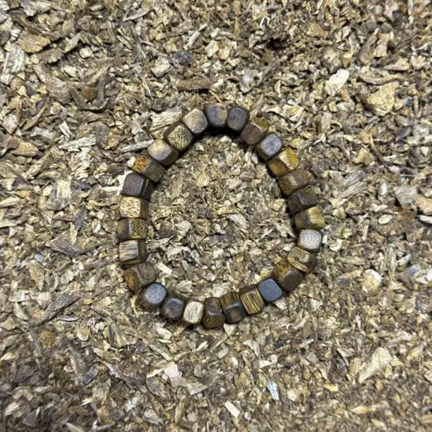 沉香【沉白香阁】7mm小方糖 | 种植绿奇楠沉香金沙叶
