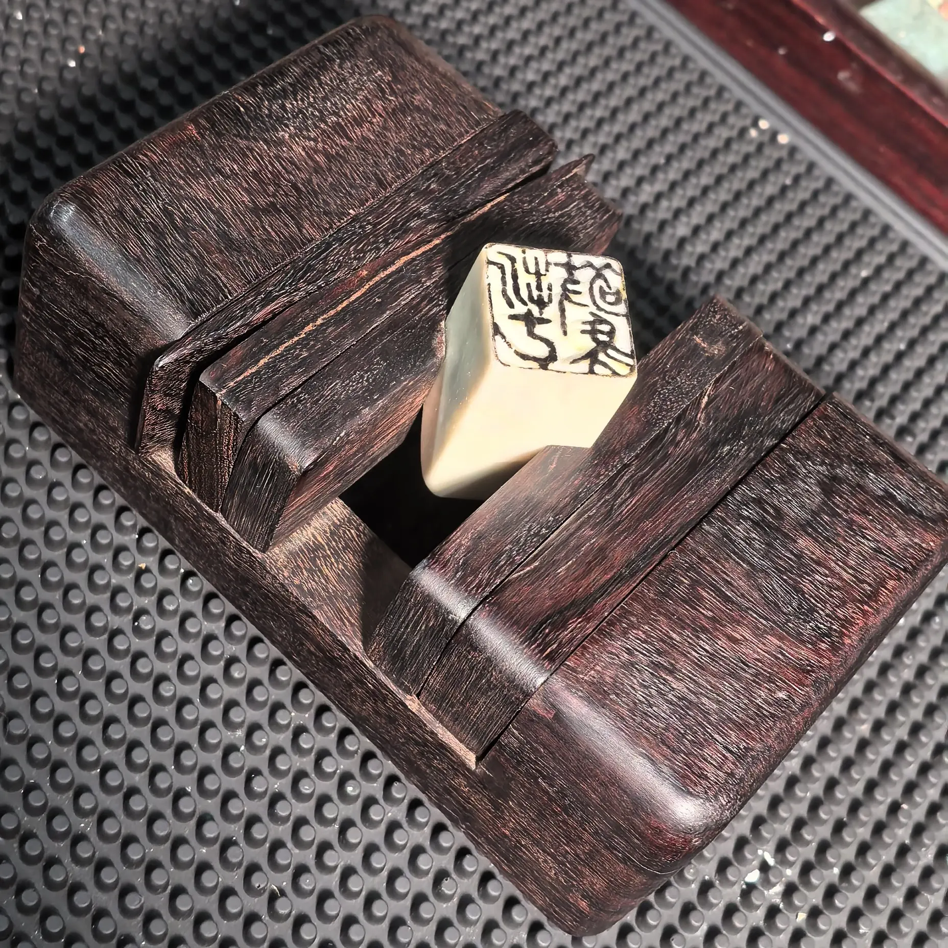 乌木复古印台:160×90×60mm纯手工制造