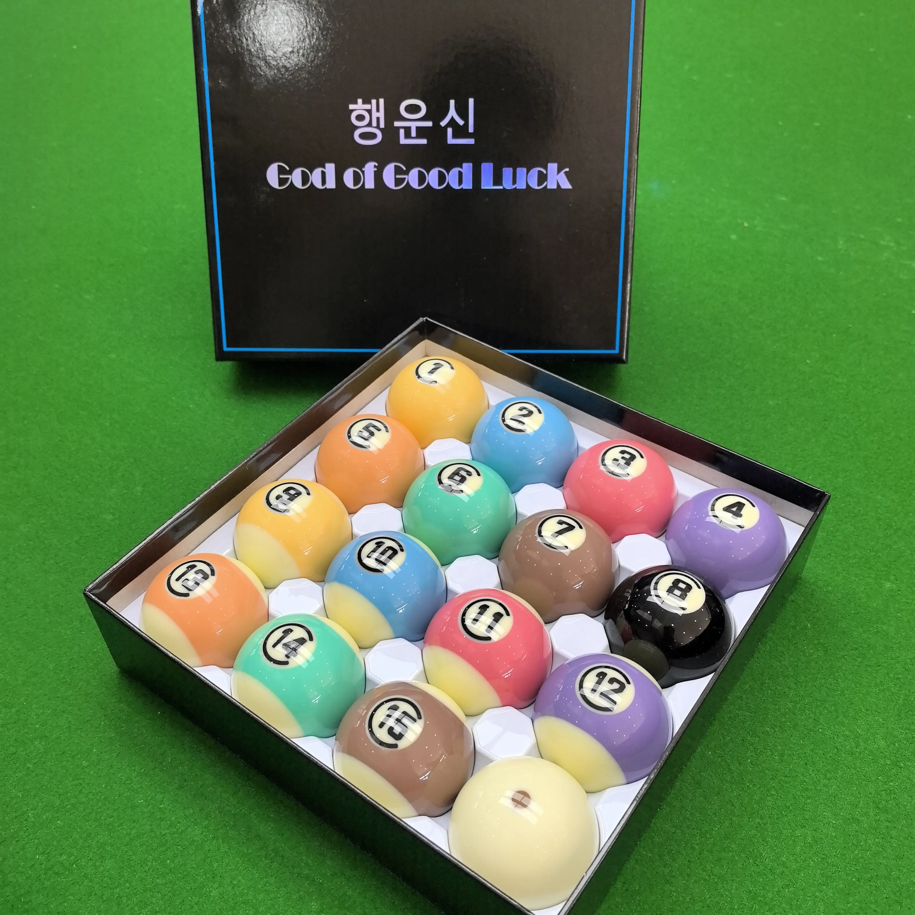 韩标马卡龙黑金刚TV水晶球中式黑八美式标准高弹力台球子桌球房