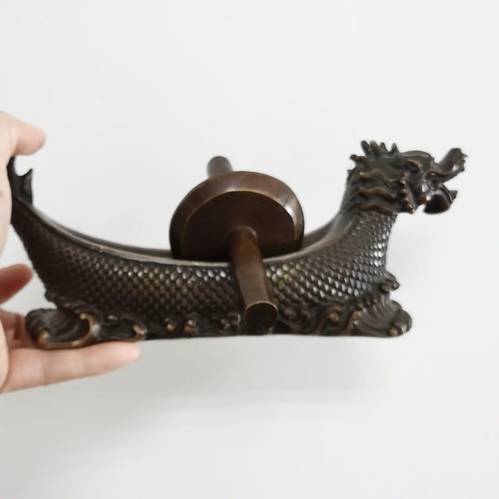 精品桌面摆件纯铜药碾子摆件