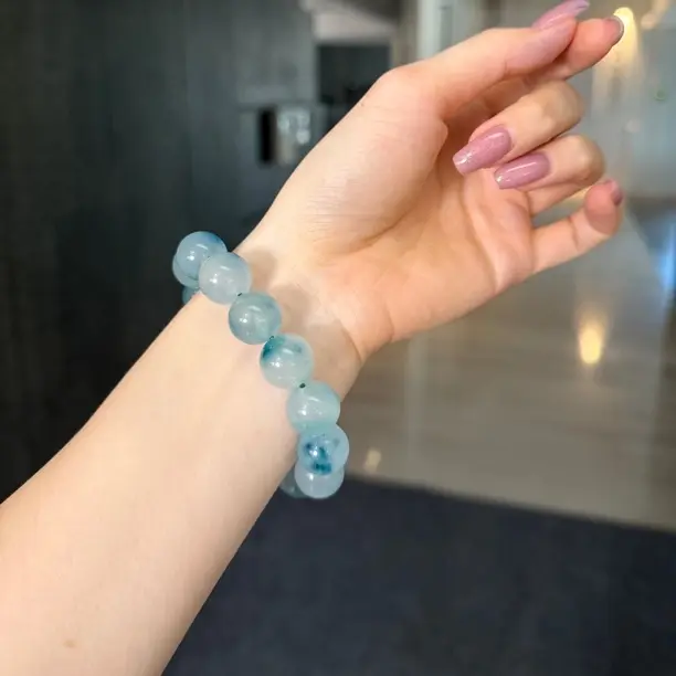 【直播间挑选】天然缅甸A货翡翠冰飘花珠子手串男女可带