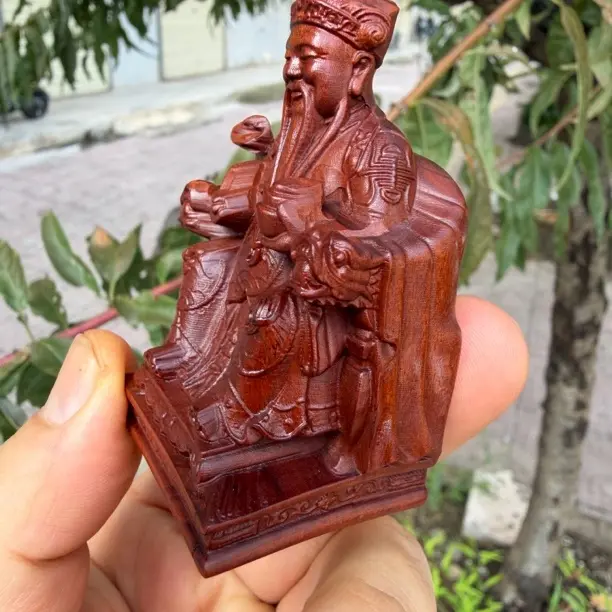 雕刻土地公土地婆佛像摆件福德正神家用