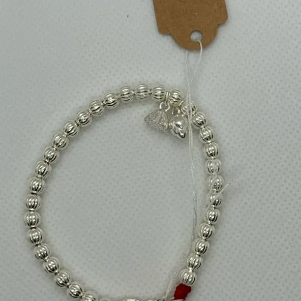 足银手链  柿子柿柿如意银珠盘缠小众时尚百搭女款