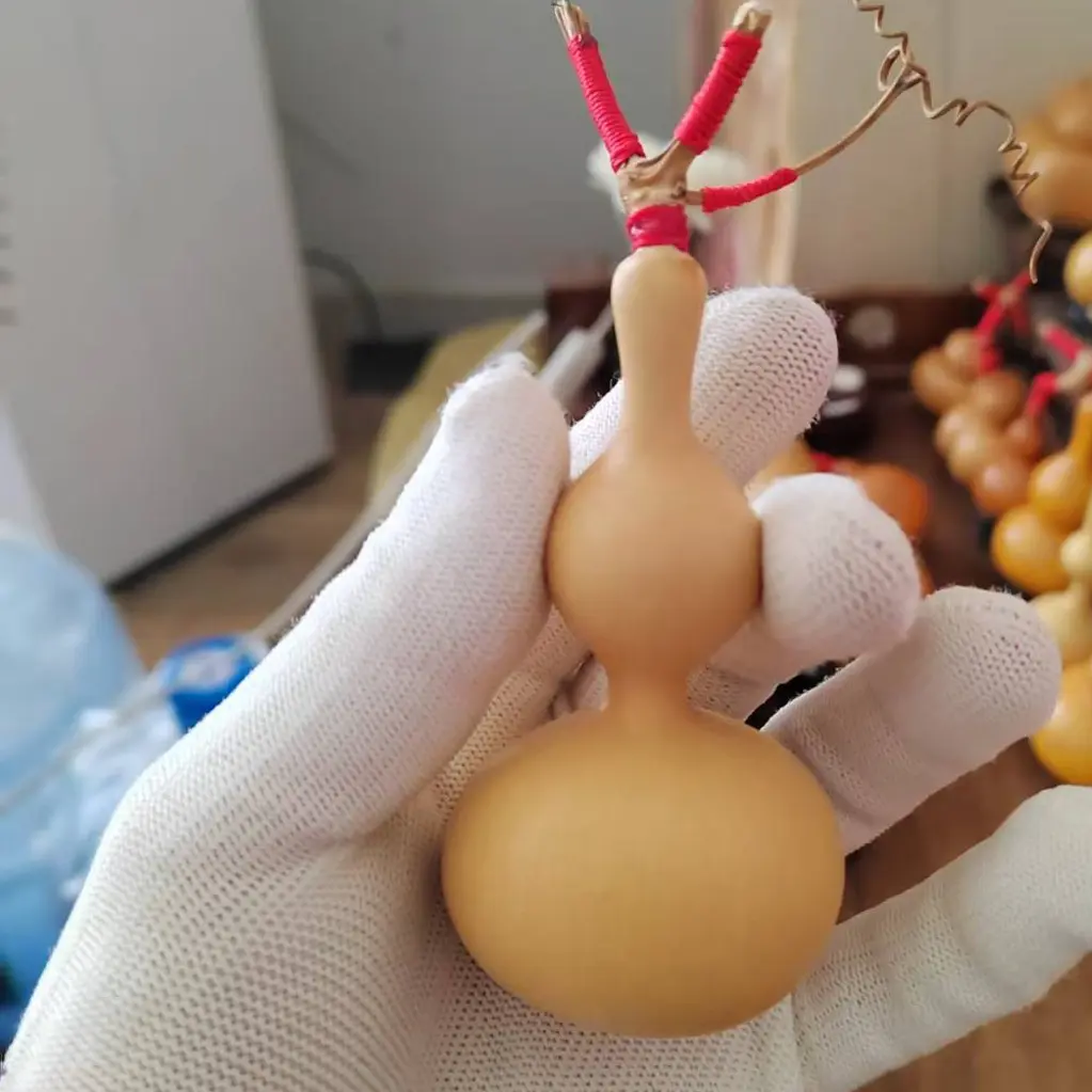 天然文玩小葫芦带龙头可盘玩手把件
