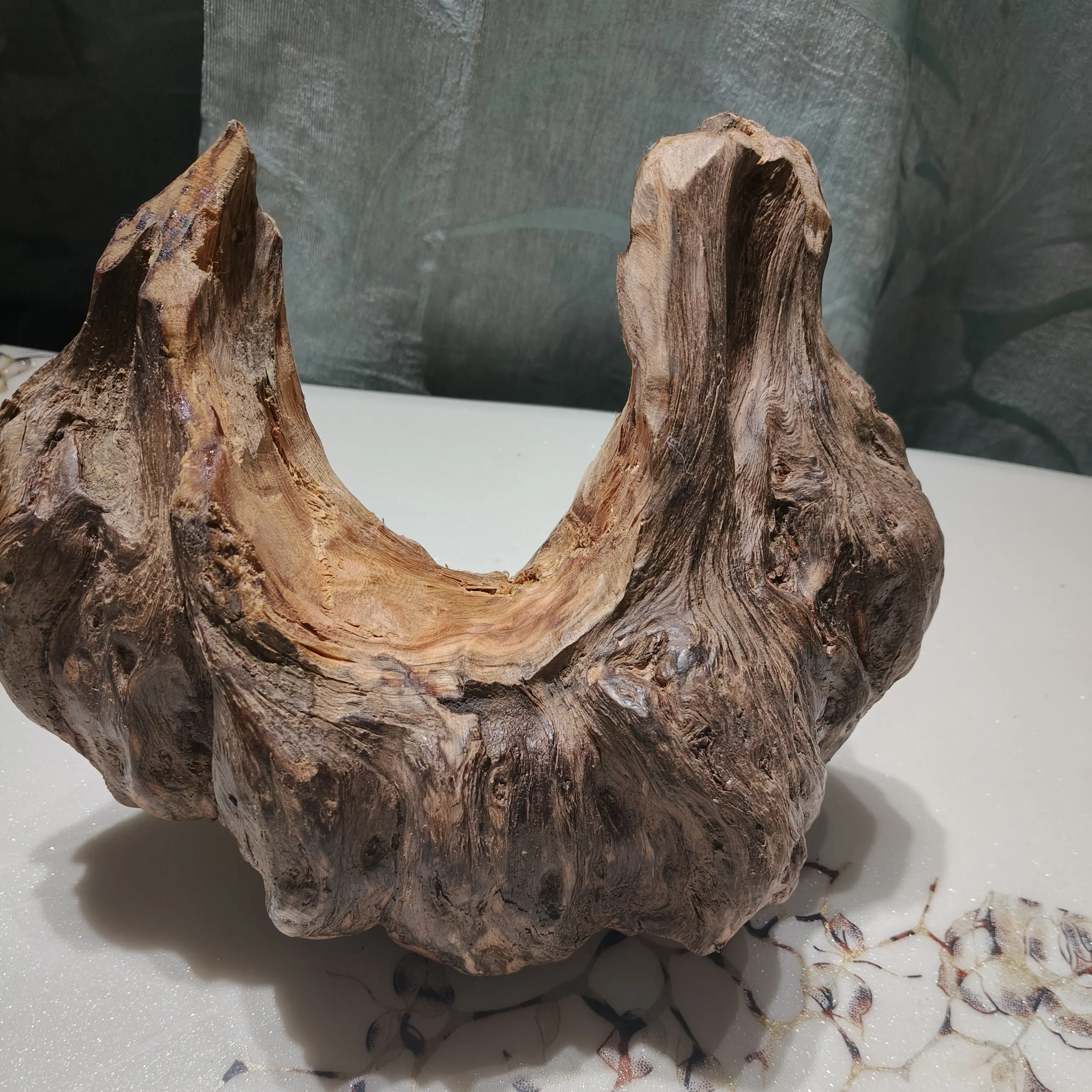 自然风化纹理铁栎木壶承置物摆件禅意中国风