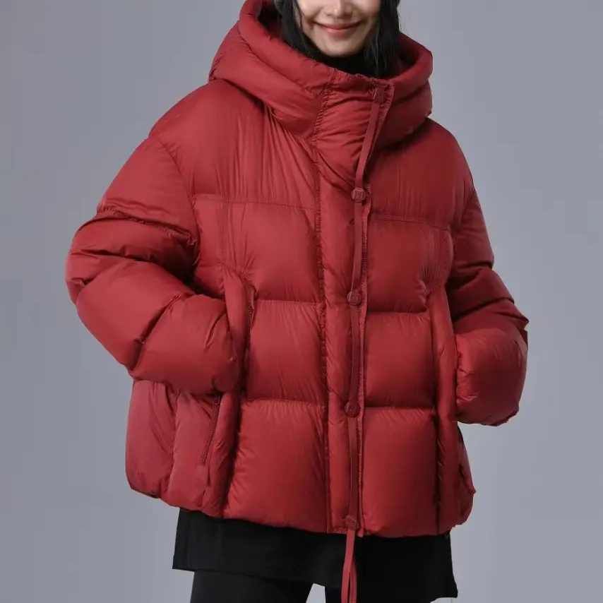 文家连帽磁扣棉服722
