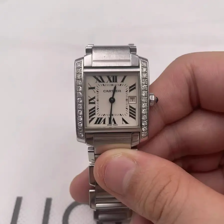 99新 Cartier/卡地亚 卡地亚坦克系列W51011Q3，石英女表，25x30mm