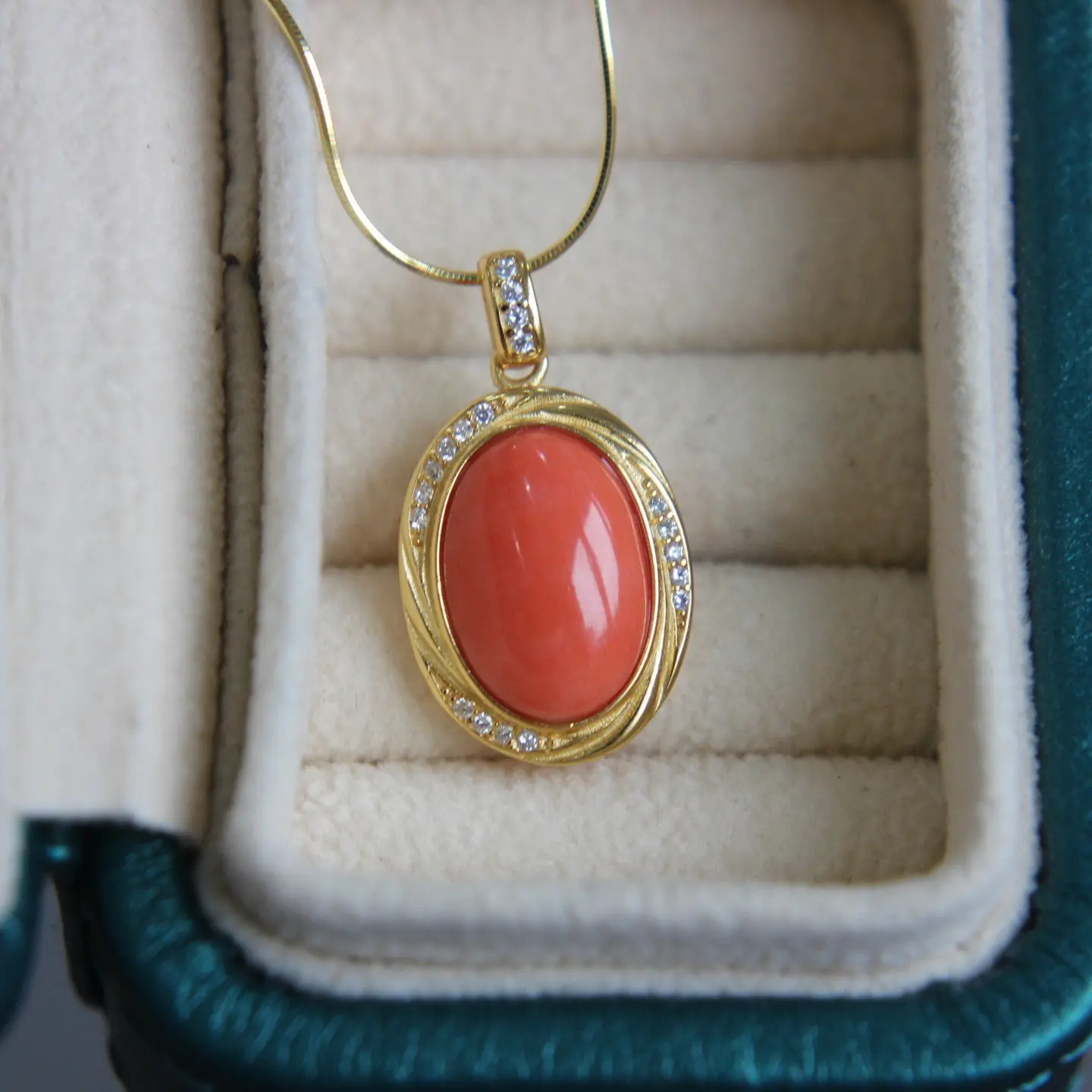 原创设计女款吊坠天然台湾莫莫珊瑚挂坠（不带链子）