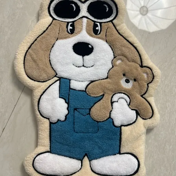 珊瑚绒可爱小狗擦手巾挂式超强吸水速干加厚卫生间厨房适用