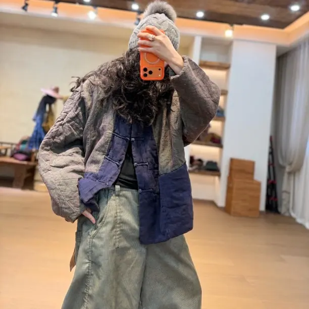 西子分享 2561 忆古朴拙 色织亚麻 盘扣 【棉衣】