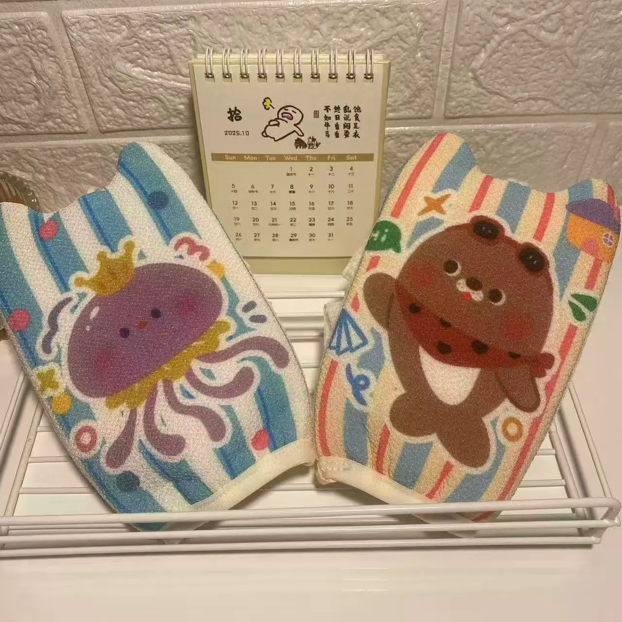 澡巾浴花二合一专用清洁细砂强力搓背双面手套沐浴搓灰洗澡神器