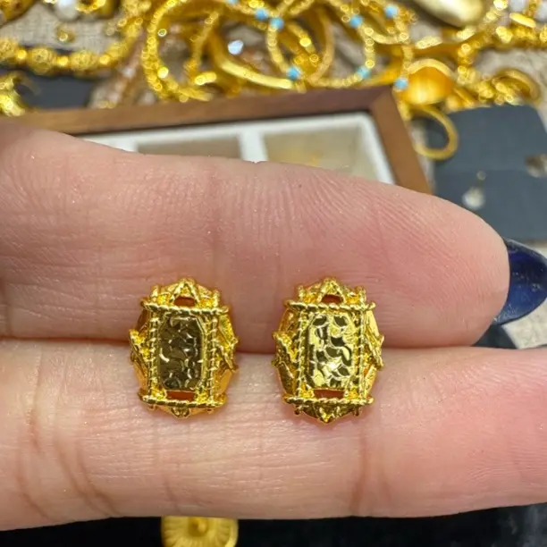 合金手链 立体金管隔珠厚5D金