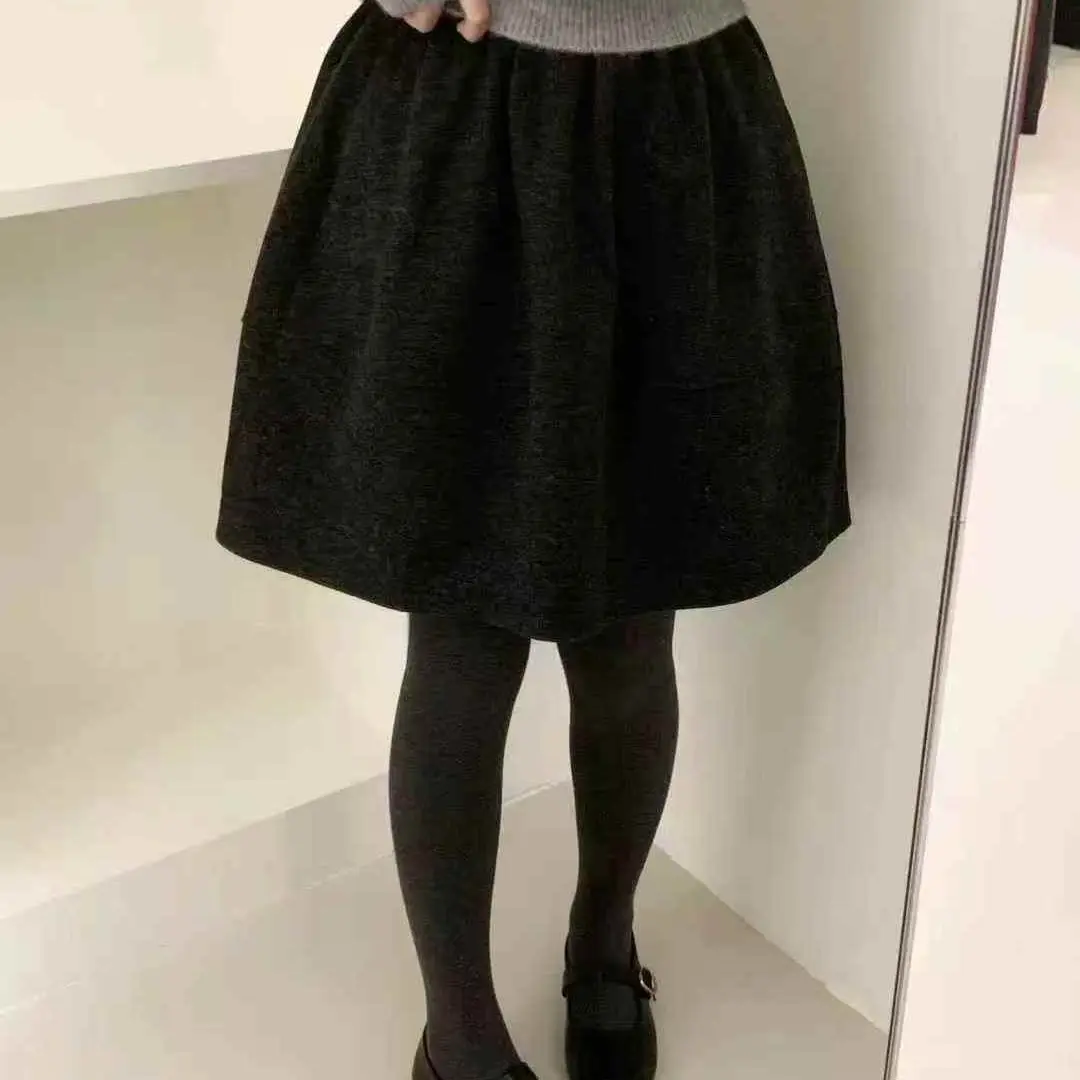 2585款秋冬新款韩系简约高腰半身裙女显瘦百搭