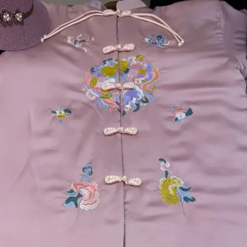 新中式福寿花女士寿老衣长款蝴蝶牡丹款百年服增福定制
